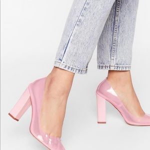 Brand new never worn Nasty Gal pink heel